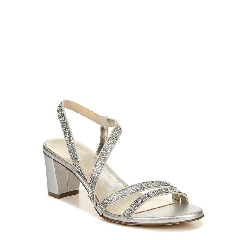Naturalizer Womens Vanessa2 Rhinestone Embellished Strappy Heeled Sandal ,Silver ,8N - Image 1